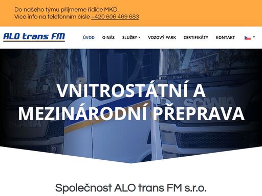 vnitrostátní a mezinárodní nákladní doprava a spedice se specializací na velkoobjemové sklápěcí návěsy a stavební sklápěcí návěsy hardox.