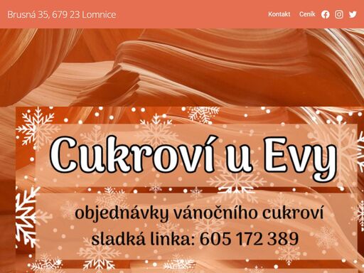 výroba cukroví, zákusků a dortů, brno a okolí, tišnov, lomnice, brusná