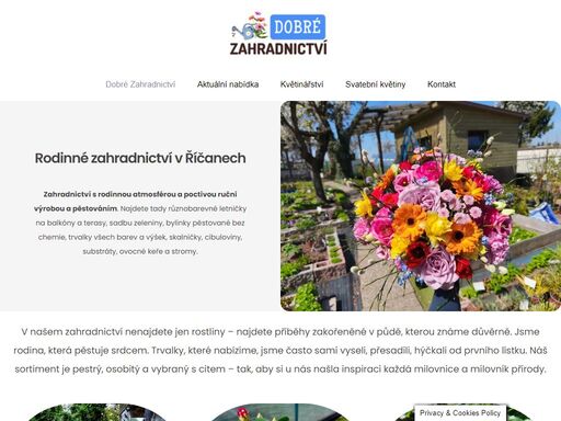 domácí rodinné zahradnictví a květinová farma v říčanech u prahy. prodáváme zdravé, vzrostlé, odolné a především české rostliny.