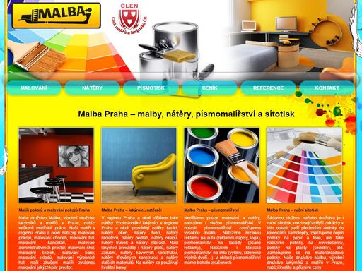 malba praha – naši malíři, lakýrníci a písmomalíři poskytují služby - malířské práce, malby, nátěry, nátěry fasád, malování pokojů a písmotisk.