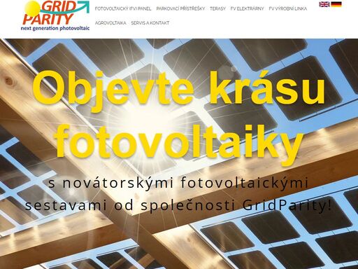 fotovoltaika společnostni gridparity. fotovoltaické panely na klíč, terasy, parkovací přístřešky, agrovoltaika. různá fotovoltaická řešení.