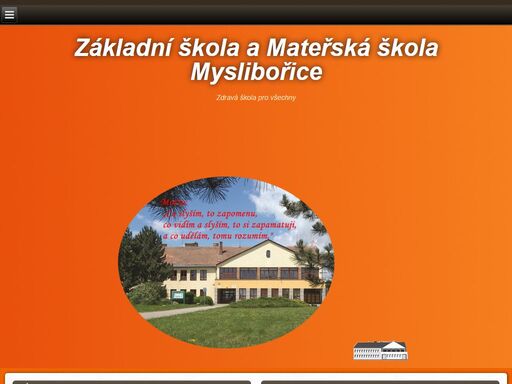 stránky základní školy a mateřské školy myslibořice