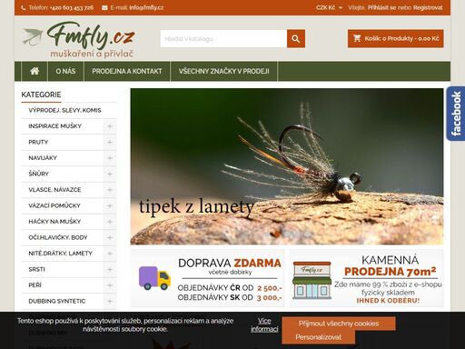 široká nabídka vázacího materiálu na muškaření a k kvalitní výrobě mušky na rybaření -