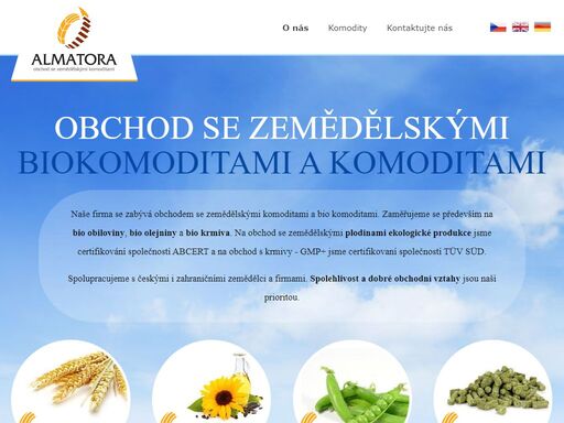 exportujeme do německa,rakouska, polska, slovenská a itálie obilniny, olejniny, luskoviny a krmné doplňky ve standartní kvalitě dle požadovaných norem.