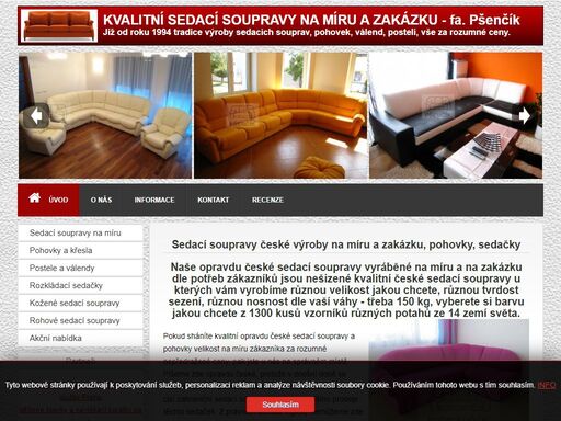 sedací soupravy na míru a pohovky kvalitní české výroby jsou vyráběny na zakázku v různých velikostech a barvách, rohové, kožené a rozkládací, praha.
