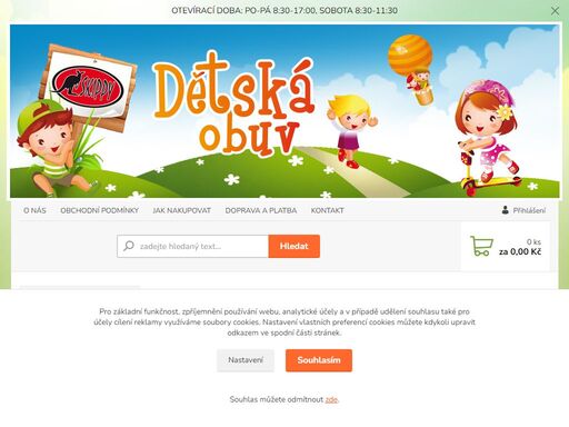 dětská značková obuv, boty a botičky pro všechna roční období, pro každé počasí, na sport, zábavu, procházky, do vody, na doma, do školy.