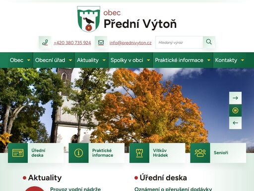 oficiální stránky obce přední výtoň