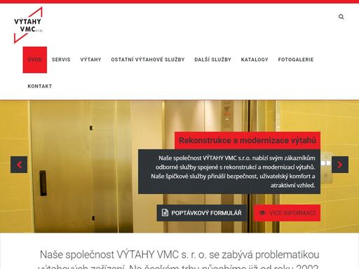servis a výroba výtahů