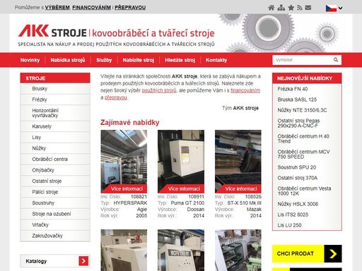 akk stroje  -  nákup a prodej použitých kovoobráběcích a tvářecích strojů