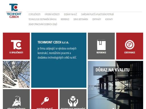 techmont czech, s.r.o. je firma zabývající se výrobou ocelových konstrukcí, montážními pracemi a dodávkou technologických celků na klíč.