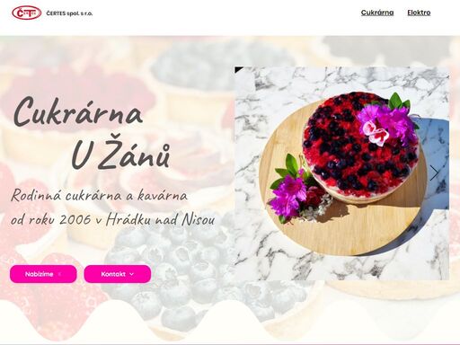 rodinná cukrárna u žánů v hrádku nad nisou od roku 2006. denně široký sortiment čerstvých zákusků a dortíků vlastní výroby.
