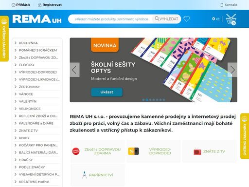 rema uh s.r.o. (export-import) – uherské hradiště provozuje velkoobchodní, maloobchodní a internetový prodej zboží na adrese www.remauh.cz. nabízíme jak běžné, tak i značkové zboží od českých i zahraničních výrobců.