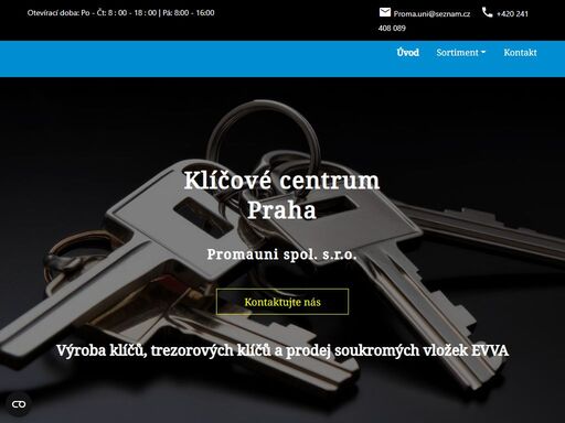firma proma uni, spol. s r.o. působící na trhu od roku 1996, se zaměřujeme především na výrobu klíčů a trezorových klíčů.