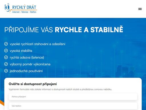 jsme lokální poskytovatel internetu v praze a okolí. připojíme vás rychle a stabilně do 3 dnů od podpisu smlouvy.