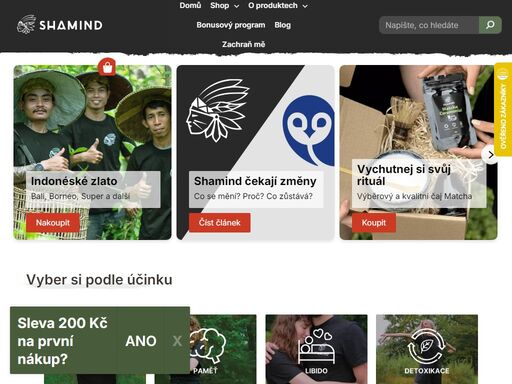 vítejte v eshopu shamind s přírodními doplňky. e-shop s přírodními doplňky strany v prémiové kvalitě za rozumné ceny.