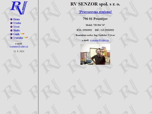 rv senzor spol. s r.o. - vývoj, výroba, servis elektronických zařízení