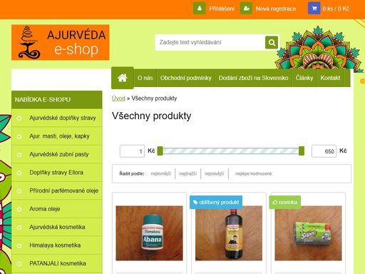 ajurvédský e-shop se zbožím z indie a nepálu. ajurvédské produkty, zubní pasty, doplňky stravy, ajurvédskou kosmetiku, bylinné oleje a masti. himalájskou rýži basmati.