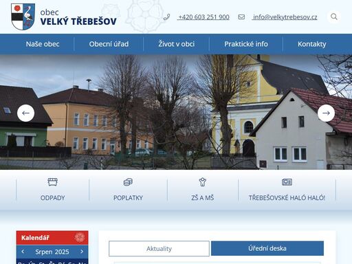 oficiální stránky obce velký třebešov