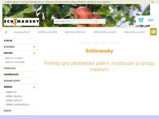 homepage. schimansky  potřeby pro pěstitelské pálení, moštování a výrobu medovin