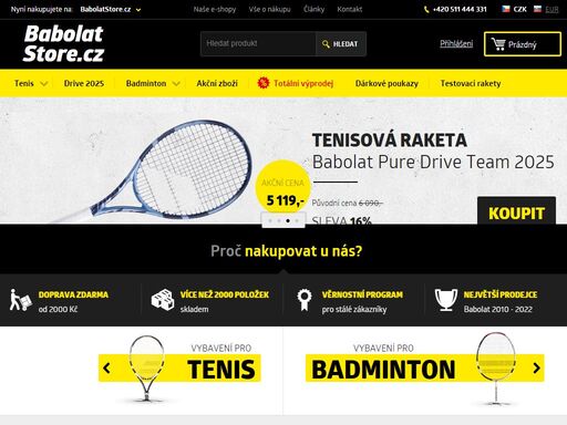 home.babolat store je autorizovaný prodejce tenisového vybavení babolat. nabízíme kompletní sortiment babolat a držíme 90% zboží skladem. vše za super ceny!