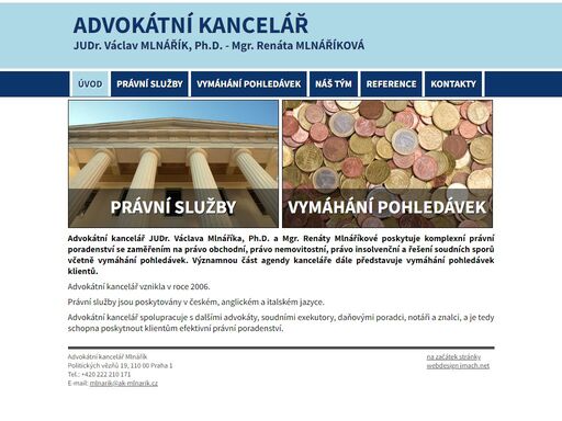 prezentace advokátní kanceláře judr. václav mlnářík, ph.d. a mgr. renáty mlnáříkové.