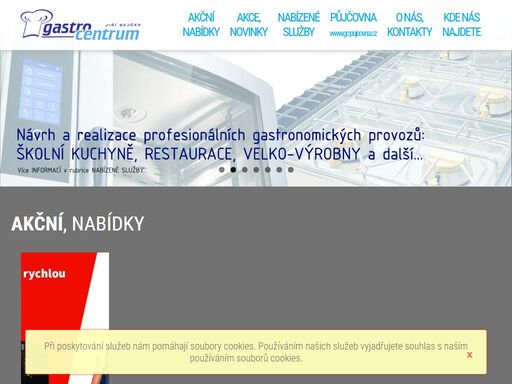 prodejna gastro zařízení a příslušenství, kuchařské studio, půjčovna zařízení