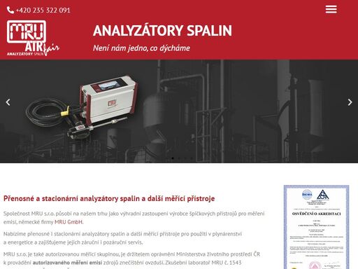 přenosné i stacionární analyzátory spalin a další měřicí přístroje pro použití v plynárenství a energetice. výhradní zastoupení mru gmbh.