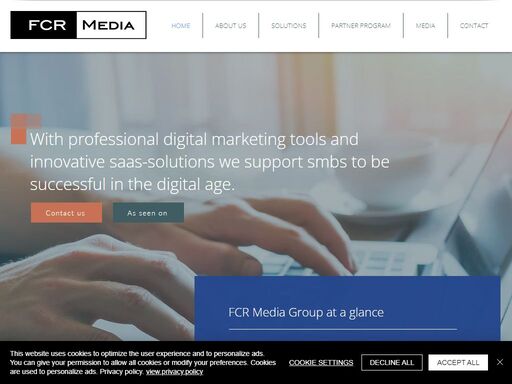 fcr media group is an international group of companies that specializes in digital marketing for small- and medium-size businesses.
