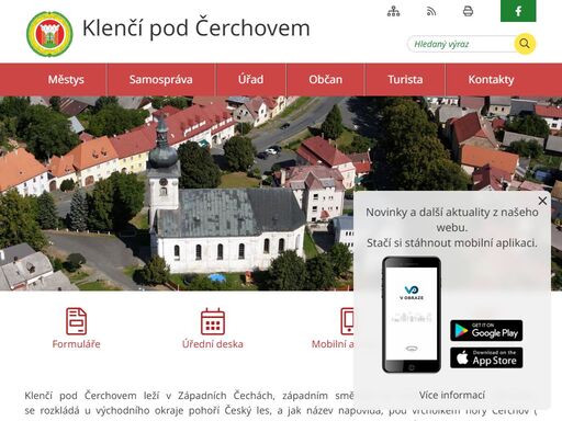 oficiální stránky městyse klenčí pod čerchovem