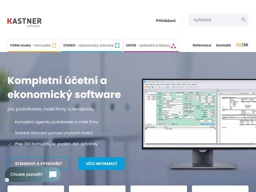 vyzkoušejte form studio - databázi elektronických formulářů a software na jejich vyplňování a elektronické podání, účetní software stereo nebo fakturační a pokladní systém enter