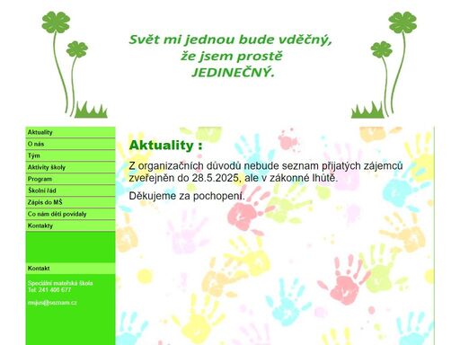 mateřská škola pro děti s vadou řeči