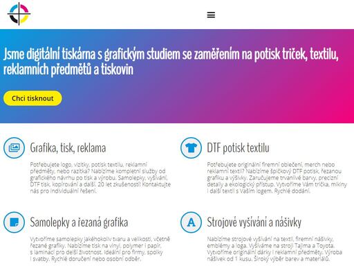 potřebujete potisk triček, samolepky, nebo reklamní předměty? nabízíme dtf tisk, řezanou grafiku, vyšívání a další služby v praze 9.
