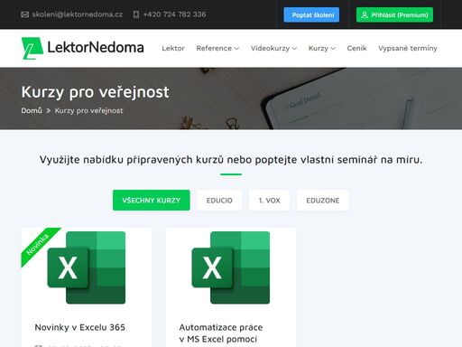 školení, kurzy a konzultace z oblasti ms excel, word, powerpoint, outlook, access a dalších. veřejná školení s termínem a firemní kurzy na míru dle přání zákazníka.