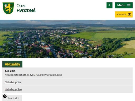 vítám vás na webových stránkách obce hvozdná, která se nachází cca 10 km severovýchodně od města zlína.