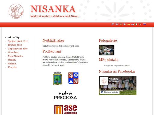 stránka folklorního souboru nisanka