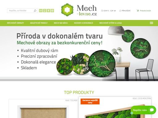 mech-levně.cz -mechové obrazy a dekorace, mechové mapy a realizace mechových stěn na míru.