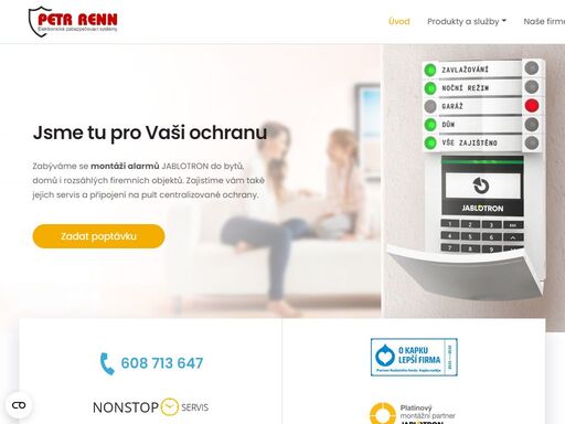 zabýváme se montáží alarmů jablotron do bytů, domů i rozsáhlých firemních objektů.