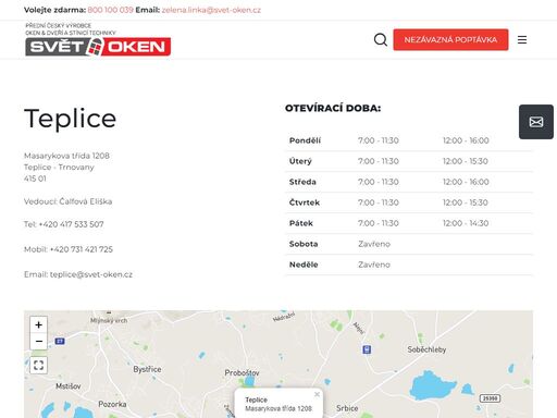 pobočka společnosti svět oken teplice nabízí do konce měsíce se slevou plastová okna, plastové dveře, hliníková okna, hliníkové dveře, garážová vrata, balkóny a lodžie a stínící techniku.