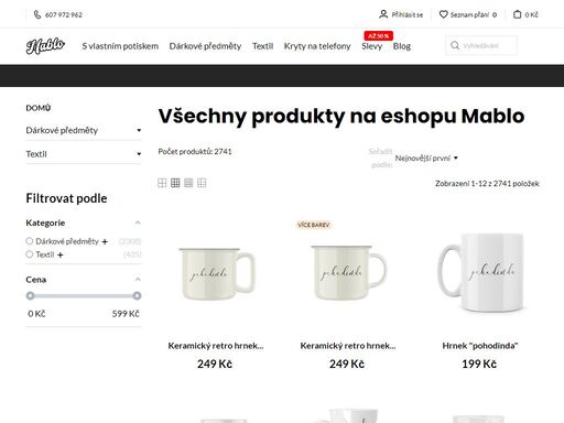 mablo.cz - dárkové předměty pro všechny věkové kategorie. všechny motivy a dárkové předměty si tvoříme a vyrábíme sami.