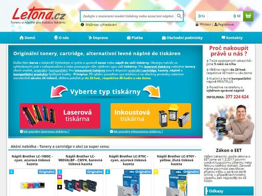 levné tonery, náplně, cartridge a inkousty všech značek brother, canon, epson, hp, minolta, lexmark, oki, samsung!