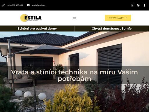 dodáváme a montujeme stínící techniku a garážová vrata. jsme rodinná firma, která dbá na spokojenost zákazníka, dodané produkty pravidelně servisujeme.