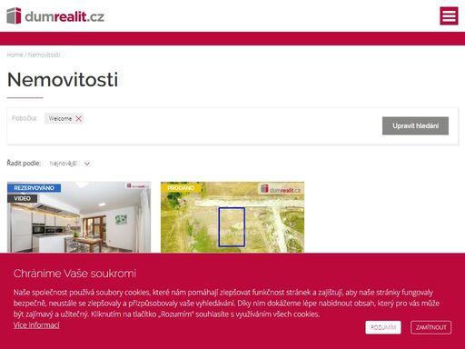detail pobočky welcome realitní kanceláře dumrealit.cz. prohlédněte si naše nemovitosti na prodej a pronájem.