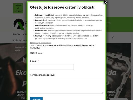 laserové čištění je high-tech technologie čištění, která využívá laserové paprsky k odstranění povrchových nečistot, mastnoty, povlaků a dalších nečistot z povrchu předmětů s vysokou přesností.