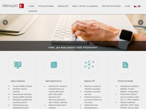firmadat is engaged in the development and distribution of software, network management, creating e-shops and websites.