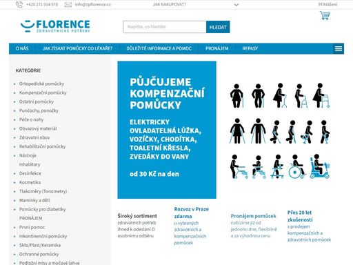 nakupujte zdravotnické potřeby a pomůcky z pohodlí domova. široký sortiment, pronájem pomůcek, servis a další služby. spolehněte se na zp florence.