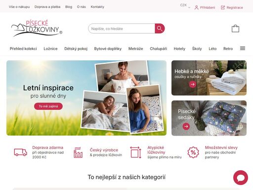 český výrobce povlečení z písku. pohodlné a hebké lůžkoviny pro příjemný prožitek. kvalitní bavlněné lůžkoviny skladem.