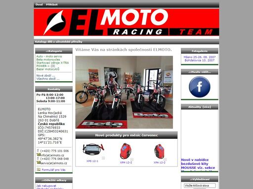 elmoto - bazar motocyklů auto - moto servis startovací zdroje x-tra power beta motorcycles motorky, motocykly, oleje, moto příslušenství