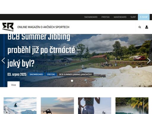 online magazín o akčních sportech - snowboarding, freeskiing, wakeboarding, surfing.
