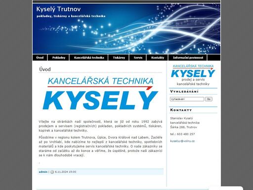 prodej a servis v centru trutnova - registrační pokladny, pokladní systémy, tiskárny, kopírky, kancelářská technika, psací stroje.