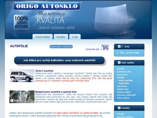autofólie origo autosklo - servis pro autoskla, autobusová skla, tažná zařízení